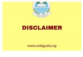 unilag disclaimer logo