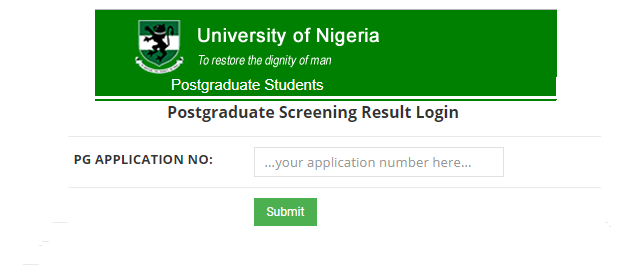UNN Postgraduate Screening Result