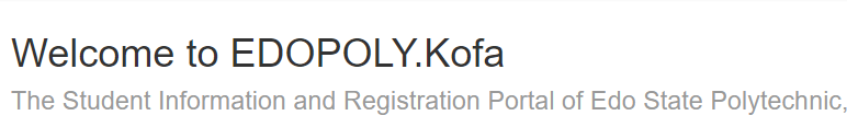 Edo State Poly Poly Pre-degree Admission Form
