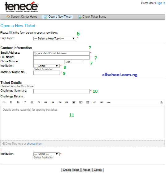 change unn profile password