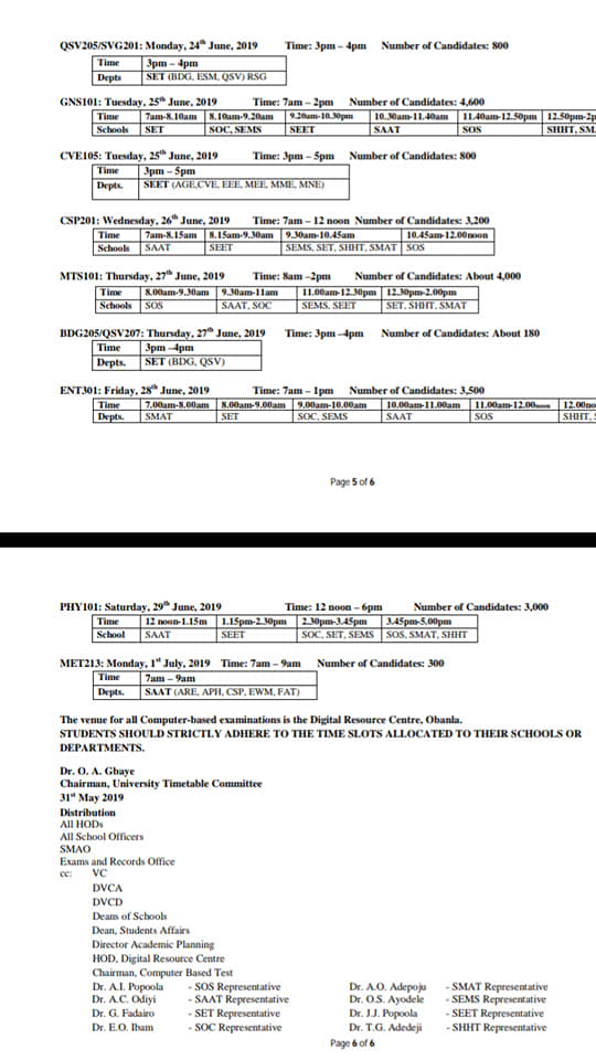 futa exam time table 3