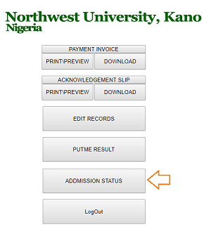 nwu admission list