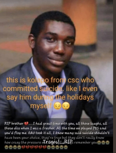 kolapo oau student commits