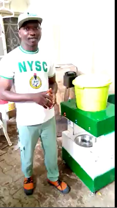Onyekwere Chiwotaoke, nysc corp member who invented automatic hand washing machine