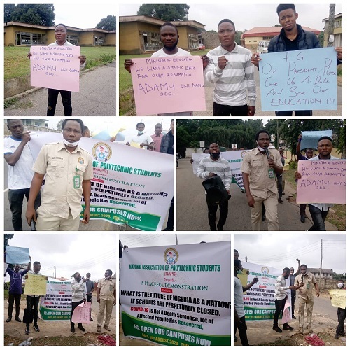 Students protest closure of tertiary institutions