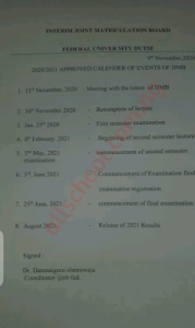 fud ijmb academic calendar