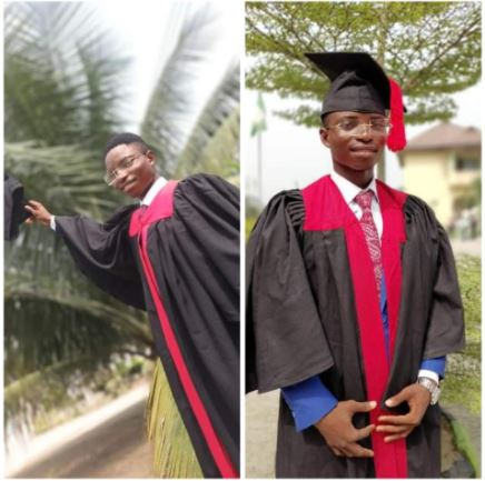 Ernest on graduation wear