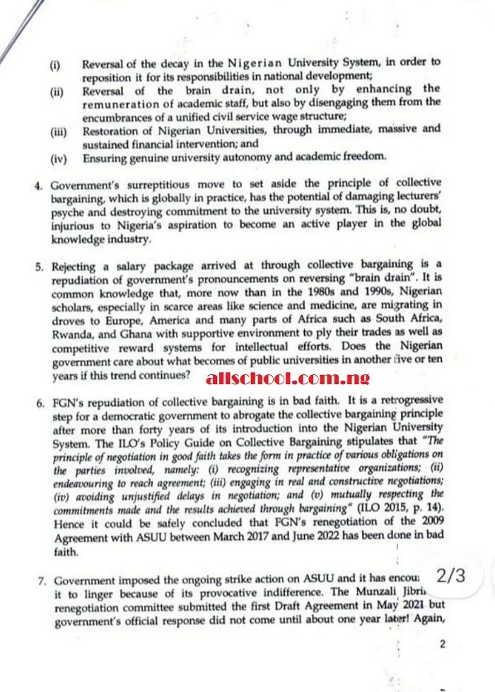 asuu press release on why meeting ended in deadlock