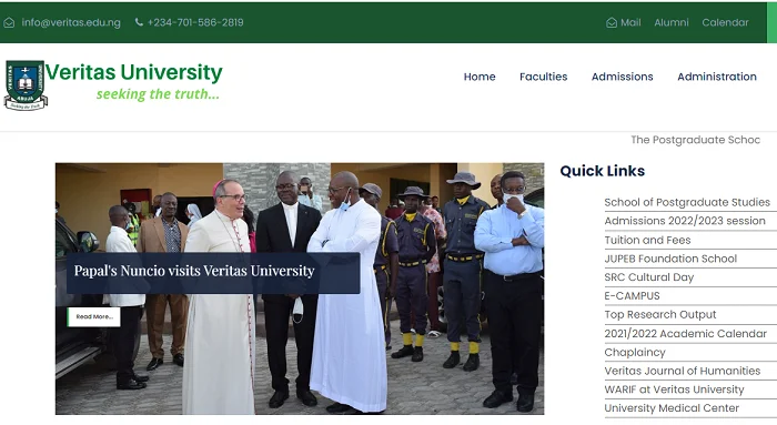 snapshot of veritas university