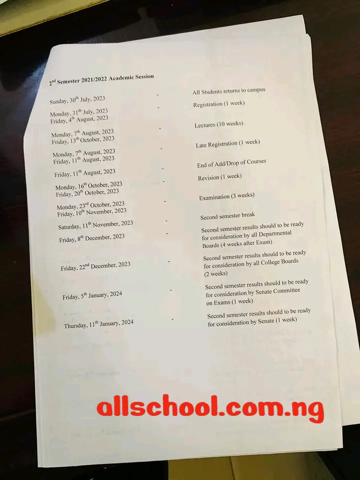 Joseph Sarwuan Tarka University academic calendar