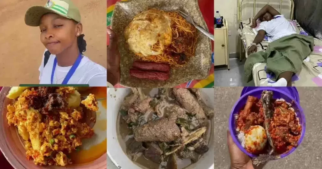 ‘See Enjoyment Naa’ Reaction As NYSC Member Displays The Different Food She Ate In Camp