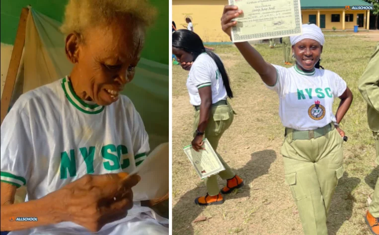 “They rejected me, but you stayed”: Grandma Wears Granddaughter’s Corper Uniform as She Graduates