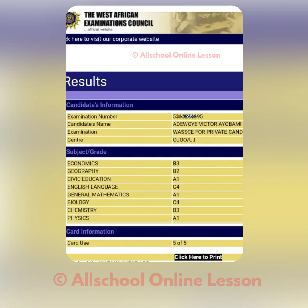 Adewole Result