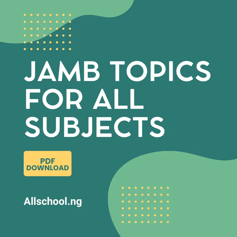 jamb topics for all subjects