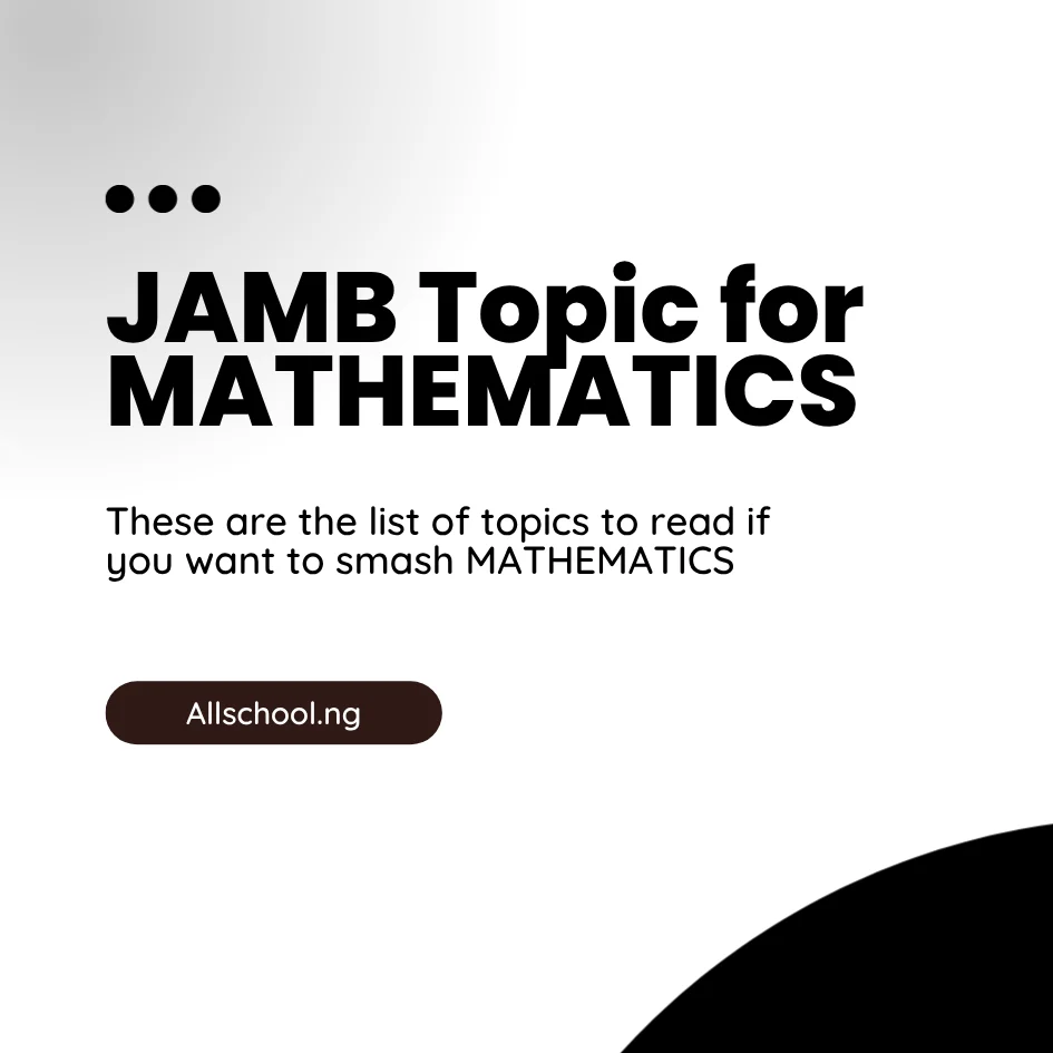 JAMB Topics for Mathematics